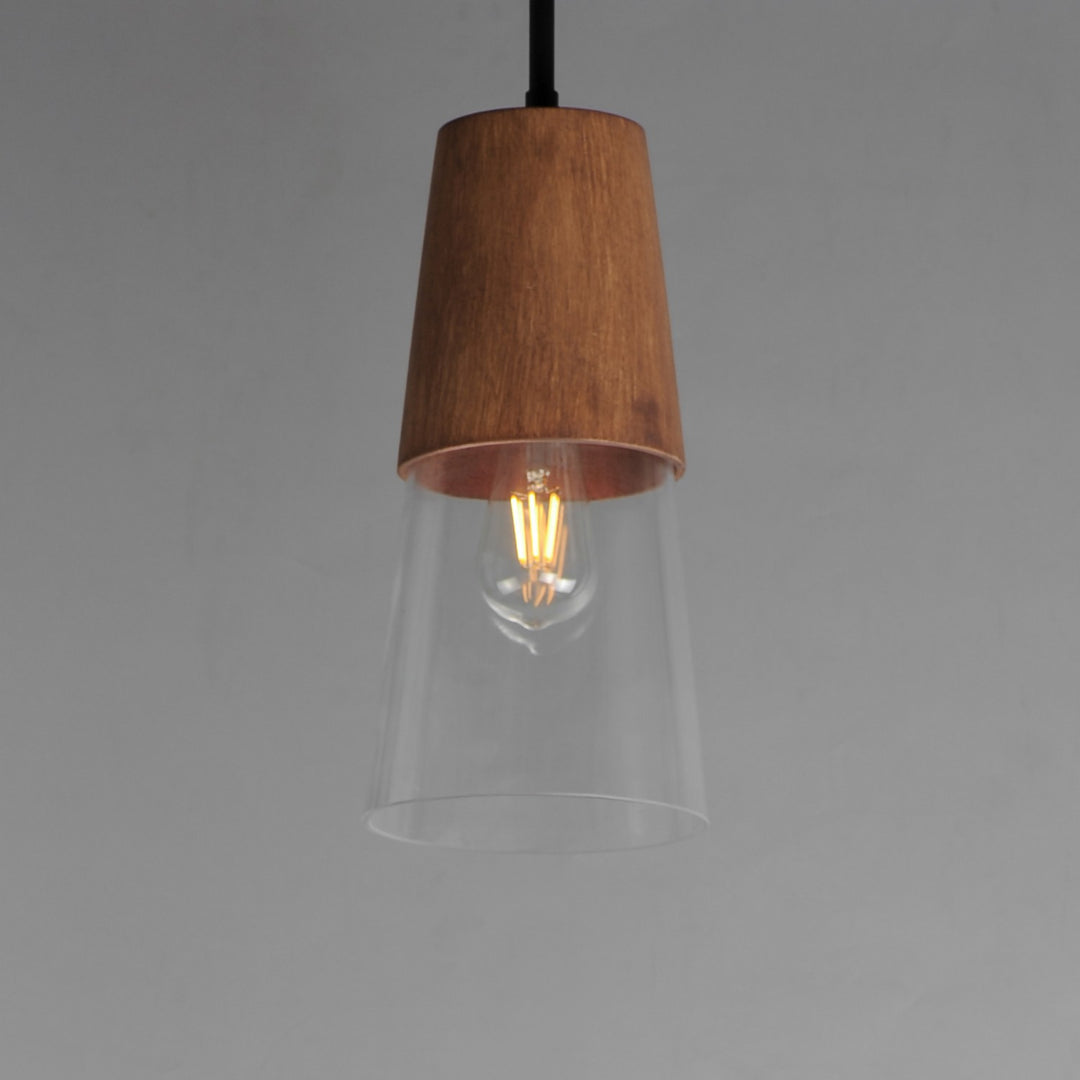 Maxim - 91620CLWNBK - One Light Mini Pendant - Carpenter - Walnut / Black