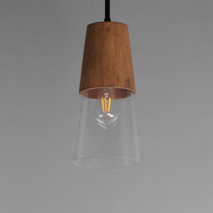 Maxim - 91620CLWNBK - One Light Mini Pendant - Carpenter - Walnut / Black