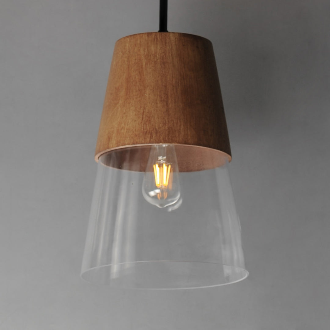 Maxim - 91622CLWNBK - One Light Mini Pendant - Carpenter - Walnut / Black
