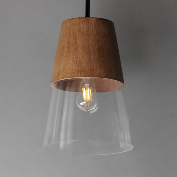 Maxim - 91622CLWNBK - One Light Mini Pendant - Carpenter - Walnut / Black