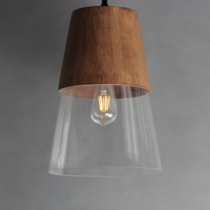 Maxim - 91622CLWNBK - One Light Mini Pendant - Carpenter - Walnut / Black