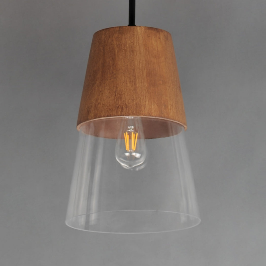 Maxim - 91622CLWNBK - One Light Mini Pendant - Carpenter - Walnut / Black
