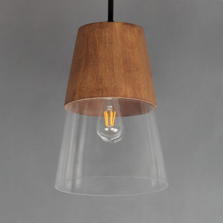 Maxim - 91622CLWNBK - One Light Mini Pendant - Carpenter - Walnut / Black