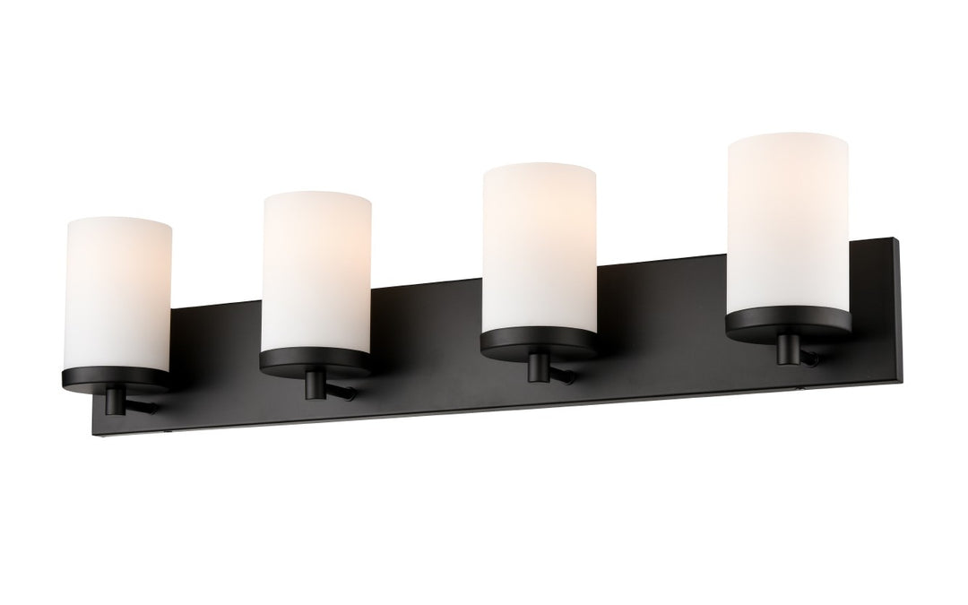 Dieppe Four Light Vanity in Ebony - available from The Lighting Shoppe, trusted by Canadian homeowners