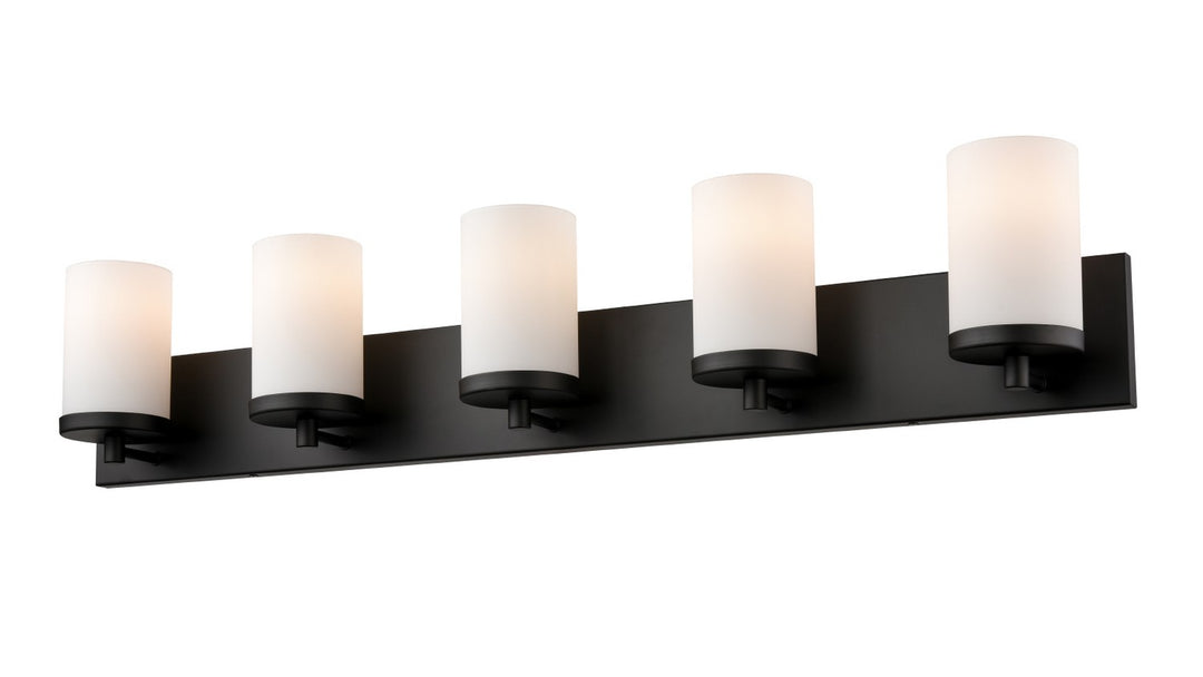 Dieppe Five Light Vanity in Ebony - available from The Lighting Shoppe, trusted by Canadian homeowners