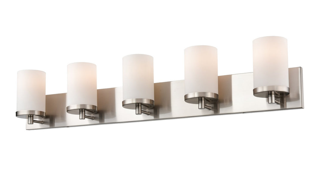 Dieppe Five Light Vanity in Satin Nickel - available from The Lighting Shoppe, trusted by Canadian homeowners