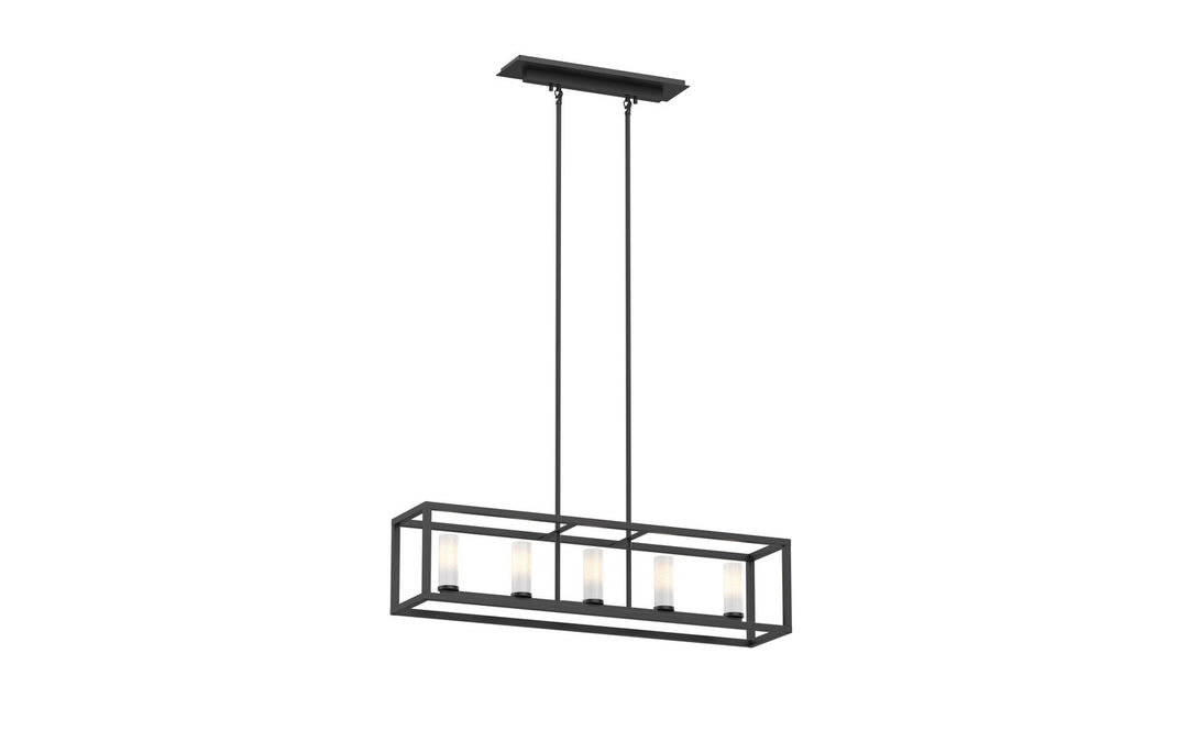 Sambre Five Light Linear in Ebony w/Opal Glass - available from The Lighting Shoppe, trusted by Canadian homeowners