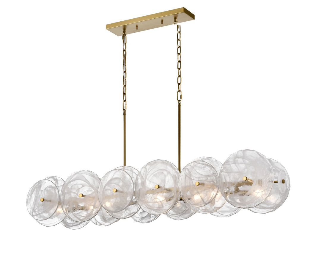 Carousel Eight Light Linear Pendant in Brass - available from The Lighting Shoppe, trusted by Canadian homeowners