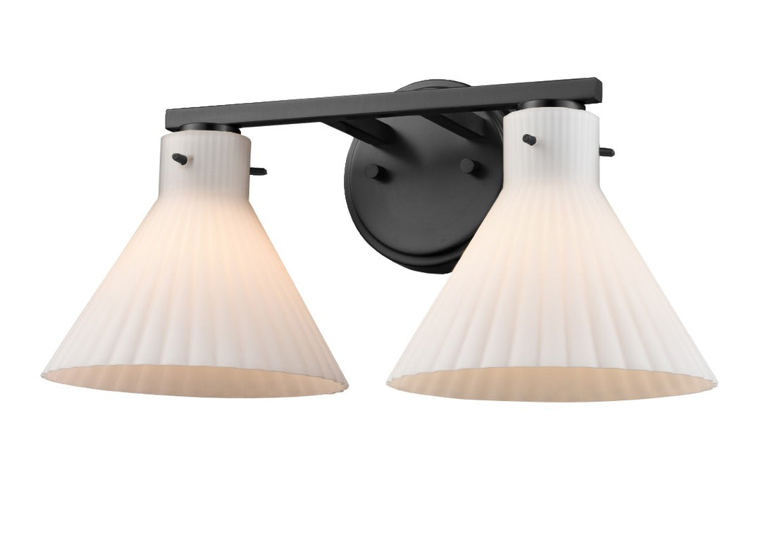 DVI Canada - DVP37222EB-RIO - Two Light Vanity - Dorset - Ebony w/Ribbed Opal Glass