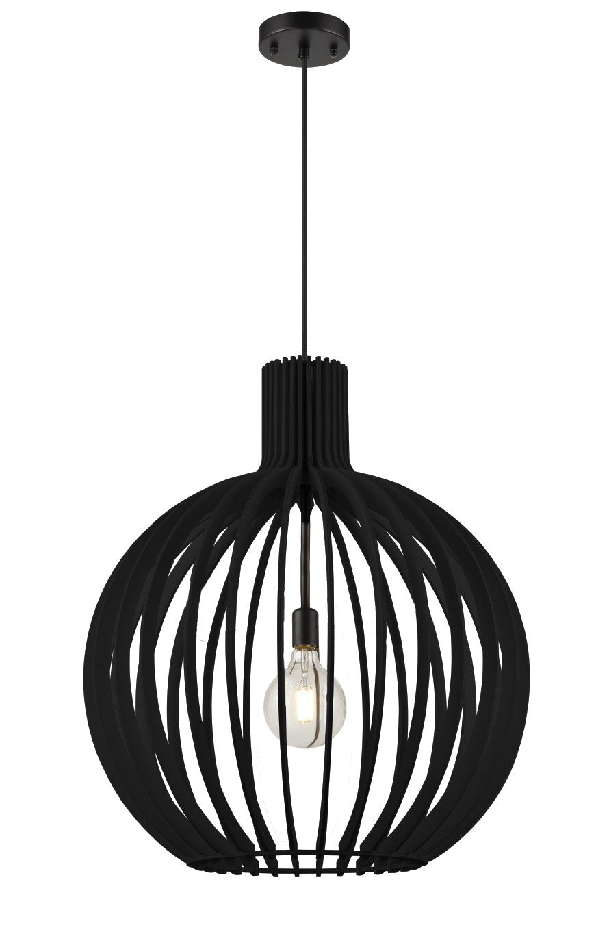DVI Canada - DVP42610BK-BW - One Light Pendant - Nahanni Park - Black w/Black Wood Shade