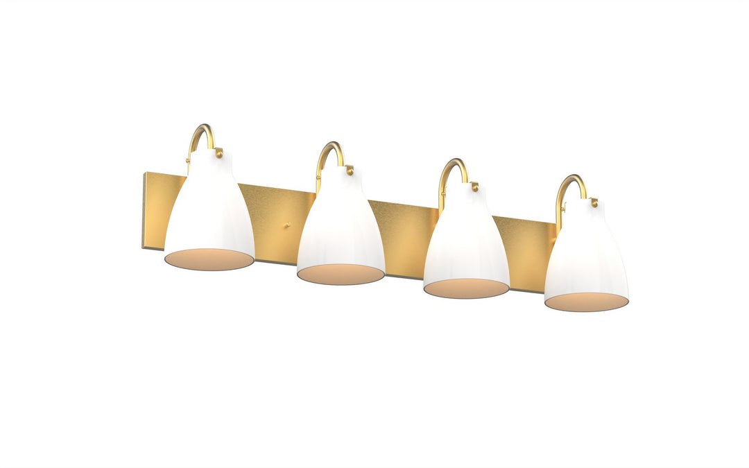 DVI Canada - DVP47044BR-TO - Four Light Vanity - Emma - Brass w/True Opal Glass