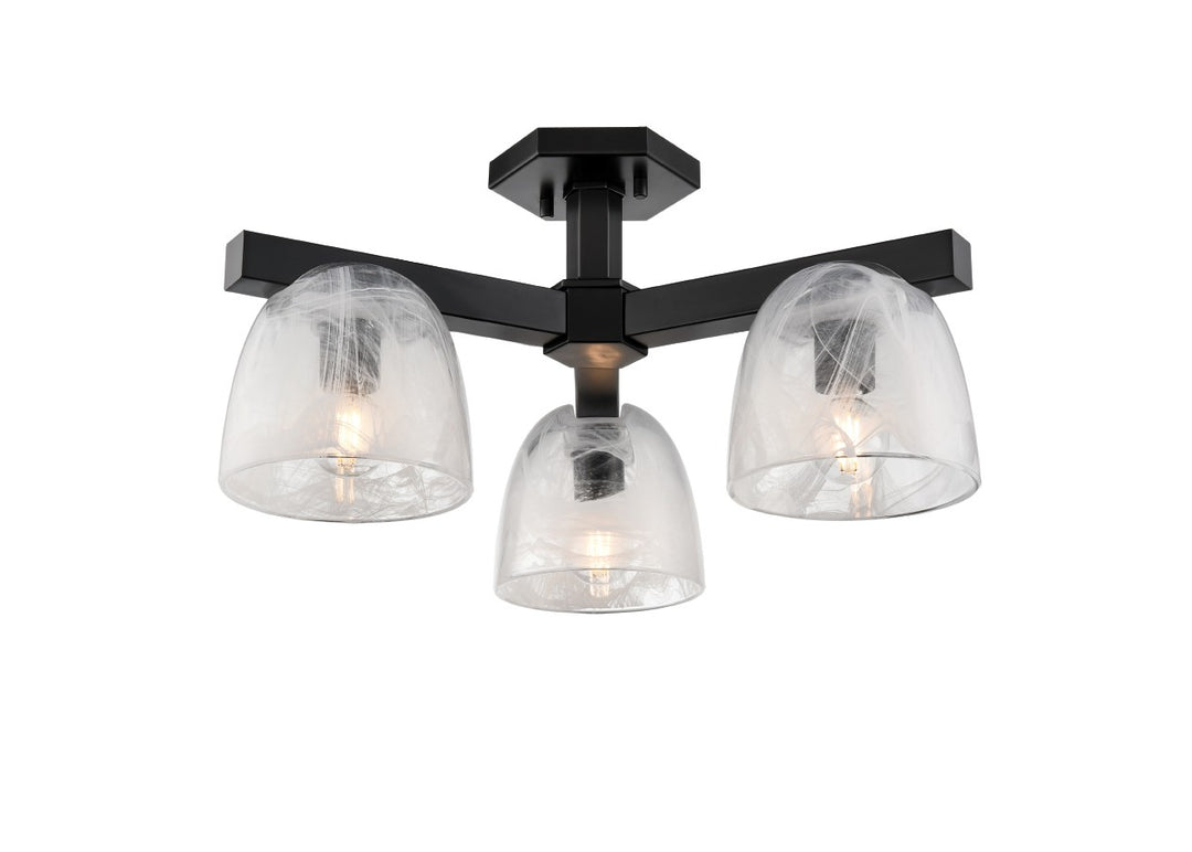 Chalice Three Light Semi Flush Mount in Ebony - available from The Lighting Shoppe, trusted by Canadian homeowners
