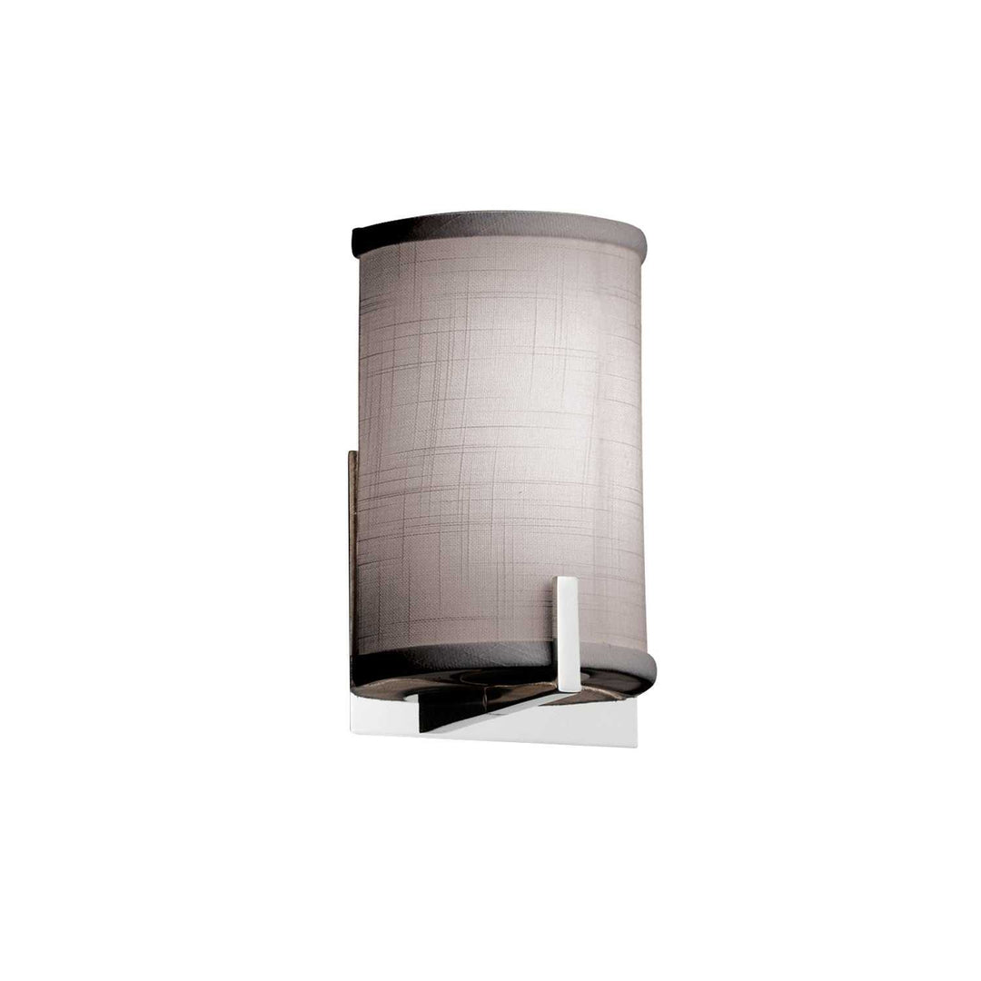 Textile One Light Wall Sconce in Polished Chrome Justice Designs