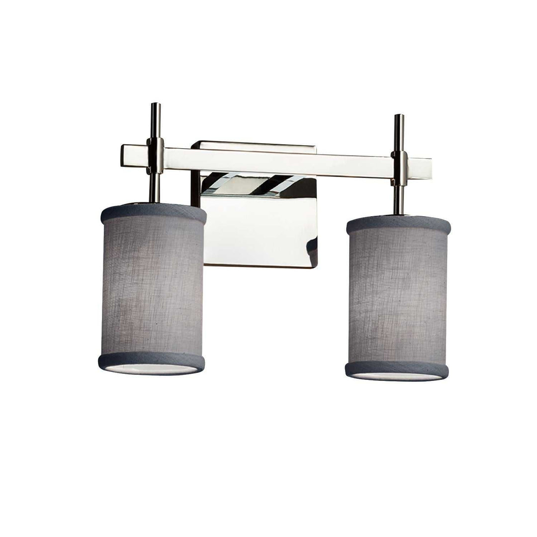 Textile Two Light Bath Bar in Polished Chrome Justice Designs