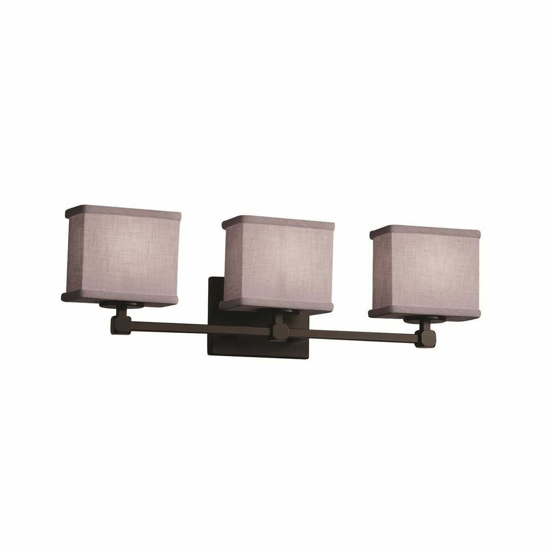 Textile Three Light Bath Bar in Dark Bronze Justice Designs
