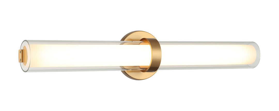 Satchie LED Wall Sconce in Aged Gold Brass - available from The Lighting Shoppe, trusted by Canadian homeowners