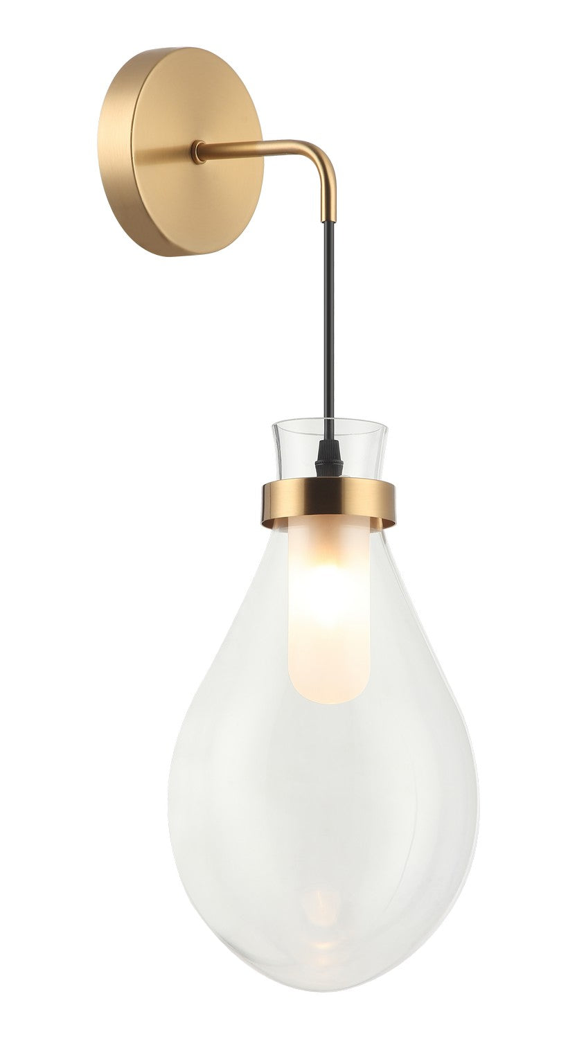 Seranna One Light Wall Sconce in Aged Gold Brass - available from The Lighting Shoppe, trusted by Canadian homeowners