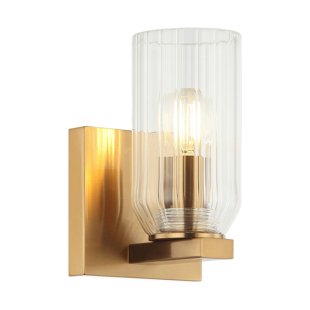 Westlock One Light Wall Sconce in Aged Gold Brass - available from The Lighting Shoppe, trusted by Canadian homeowners