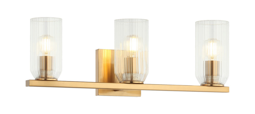 Westlock Three Light Wall Sconce in Aged Gold Brass - available from The Lighting Shoppe, trusted by Canadian homeowners