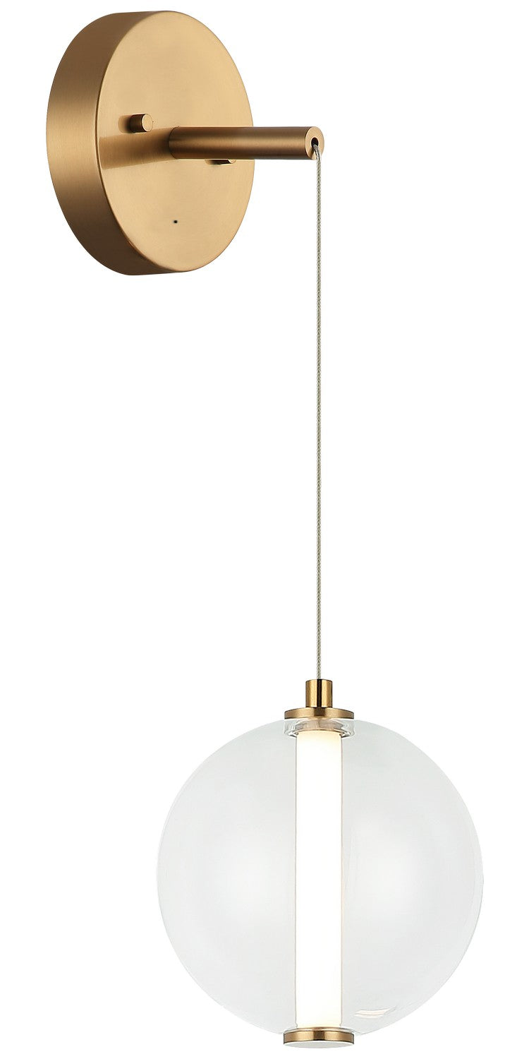 Belange LED Wall Sconce in Aged Gold Brass - available from The Lighting Shoppe, trusted by Canadian homeowners