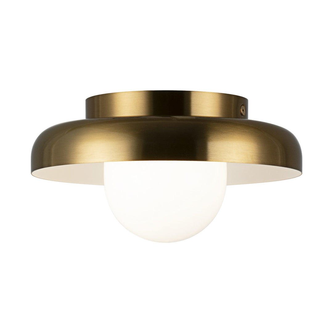 Creston LED Ceiling Mount in Aged Gold Brass - available from The Lighting Shoppe, trusted by Canadian homeowners