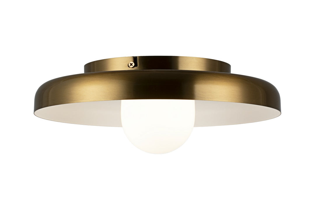 Creston LED Ceiling Mount in Aged Gold Brass - available from The Lighting Shoppe, trusted by Canadian homeowners
