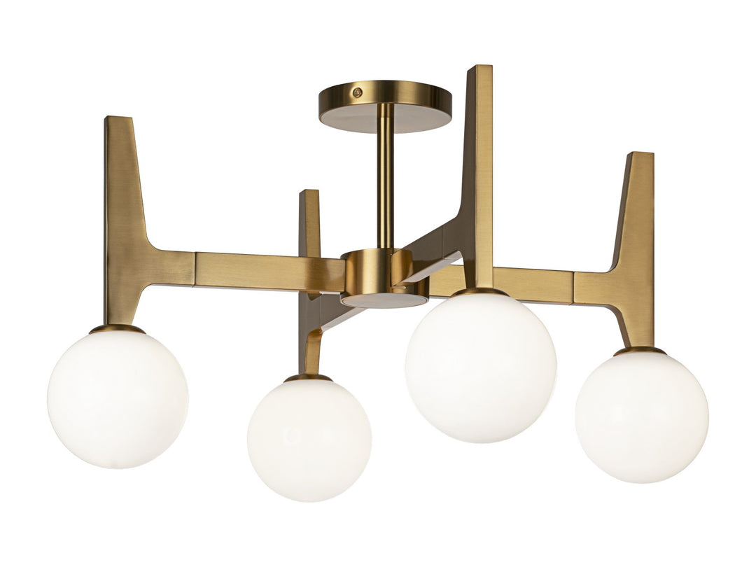 Scriben LED Ceiling Mount in Aged Gold Brass - available from The Lighting Shoppe, trusted by Canadian homeowners