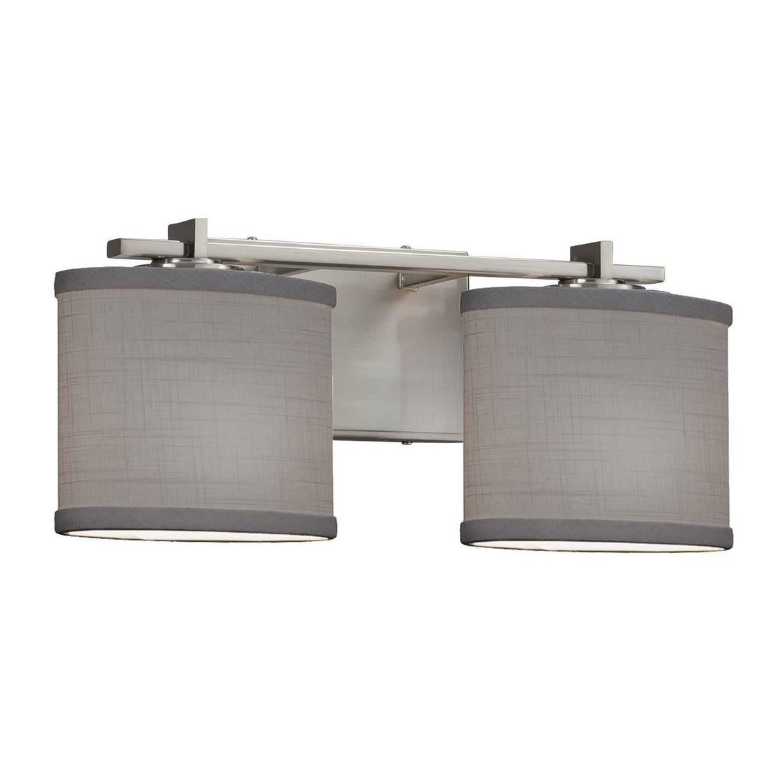 Textile Two Light Bath Bar in Brushed Nickel Justice Designs