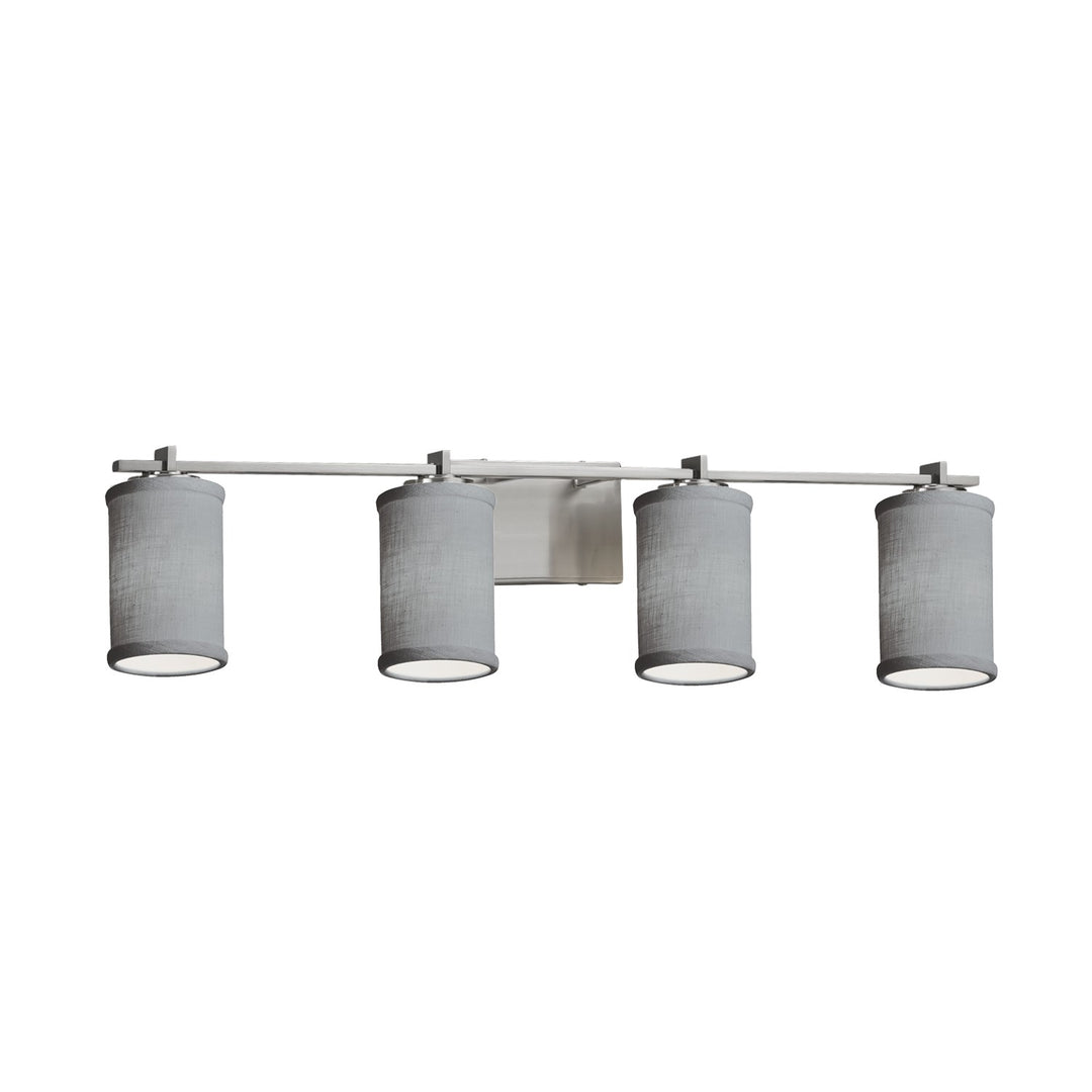 Justice Designs - FAB-8444-10-GRAY-NCKL-LED4-2800 - LED Bath Bar - Textile - Brushed Nickel