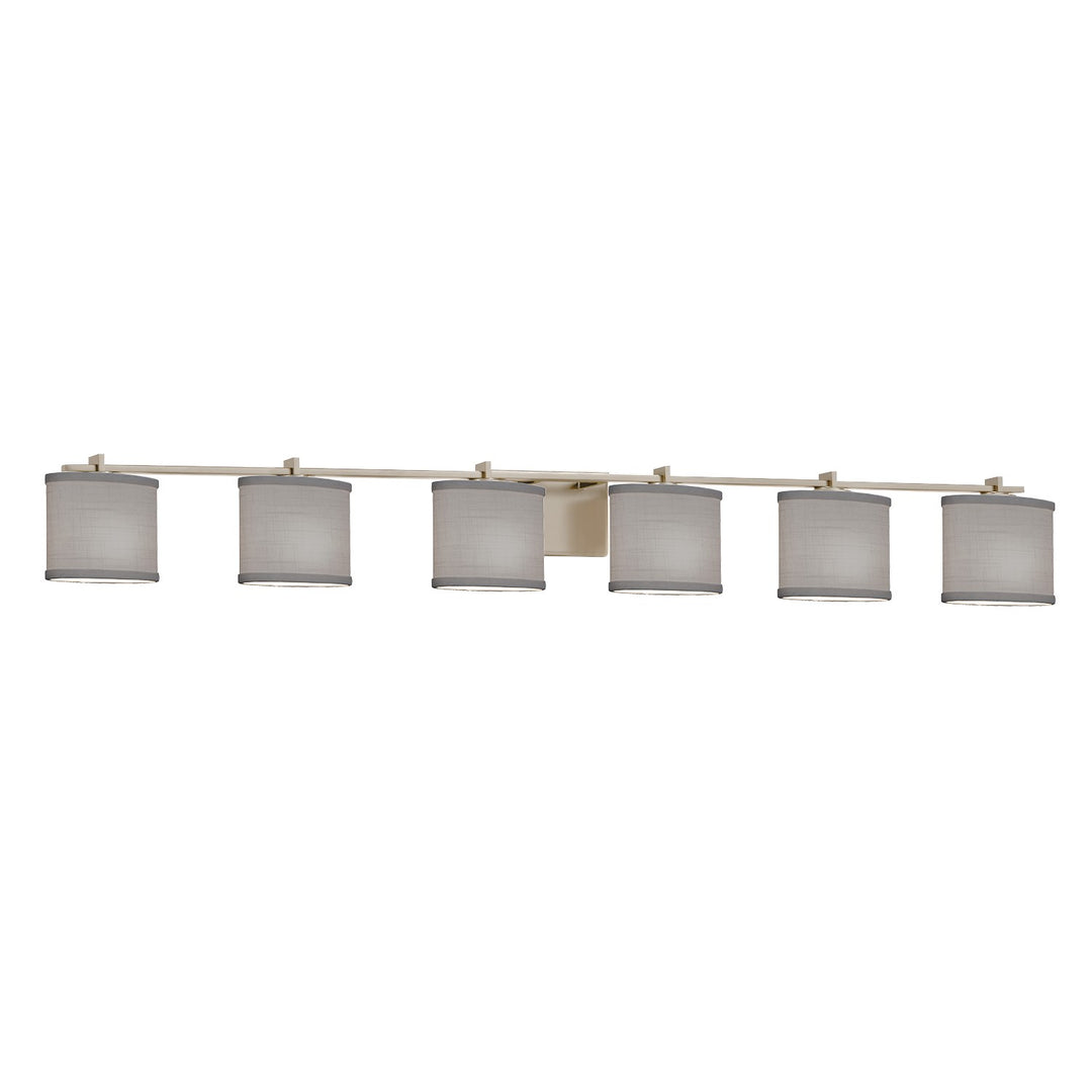 Justice Designs - FAB-8446-30-GRAY-NCKL - Six Light Bath Bar - Textile - Brushed Nickel
