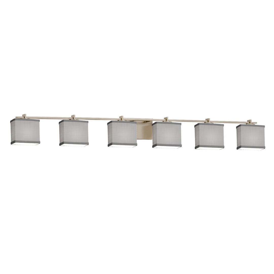 Justice Designs - FAB-8446-55-GRAY-NCKL - Six Light Bath Bar - Textile - Brushed Nickel