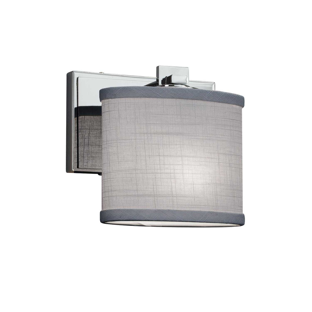 Textile One Light Wall Sconce in Polished Chrome Justice Designs