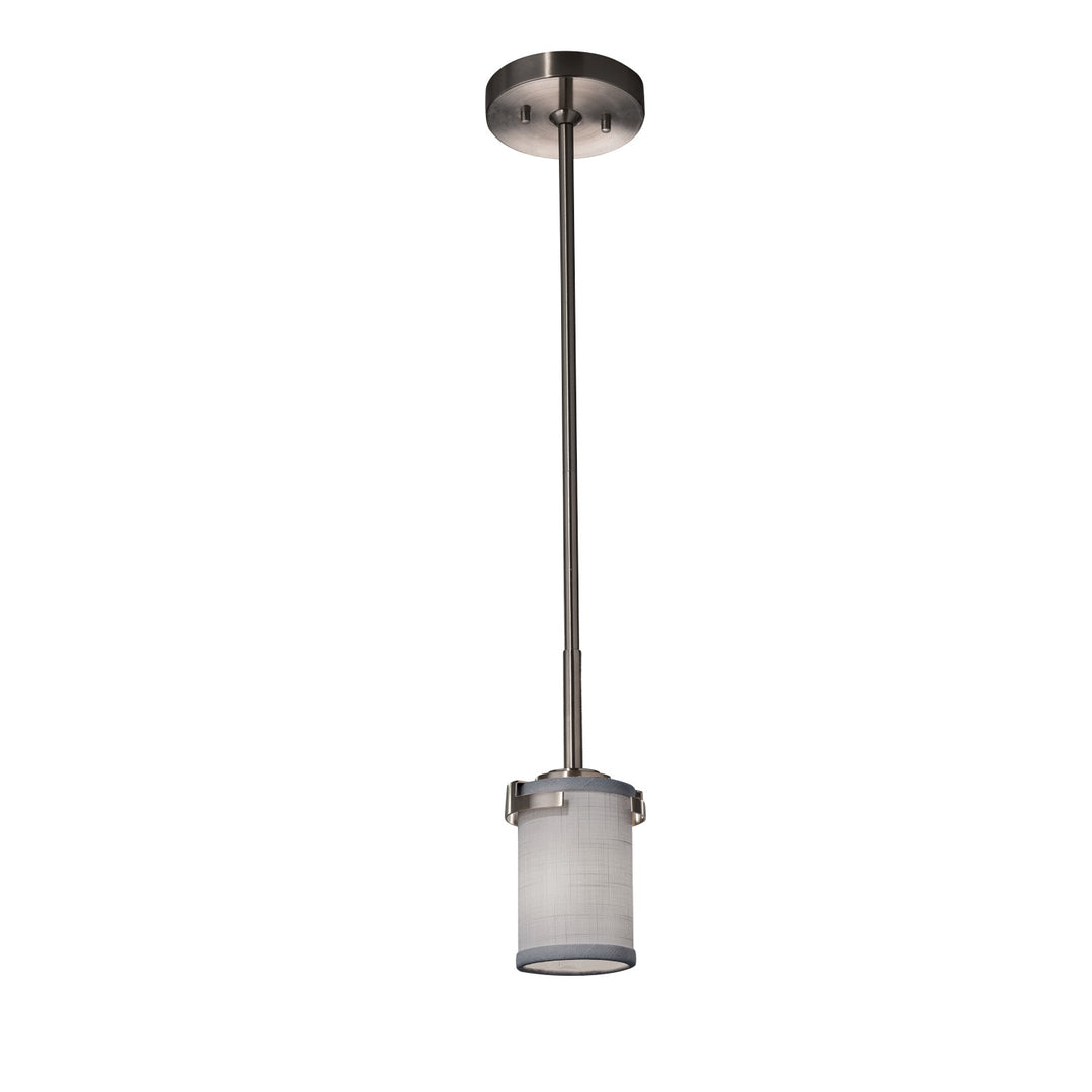 Justice Designs - FAB-8455-10-GRAY-NCKL - One Light Pendant - Textile - Brushed Nickel