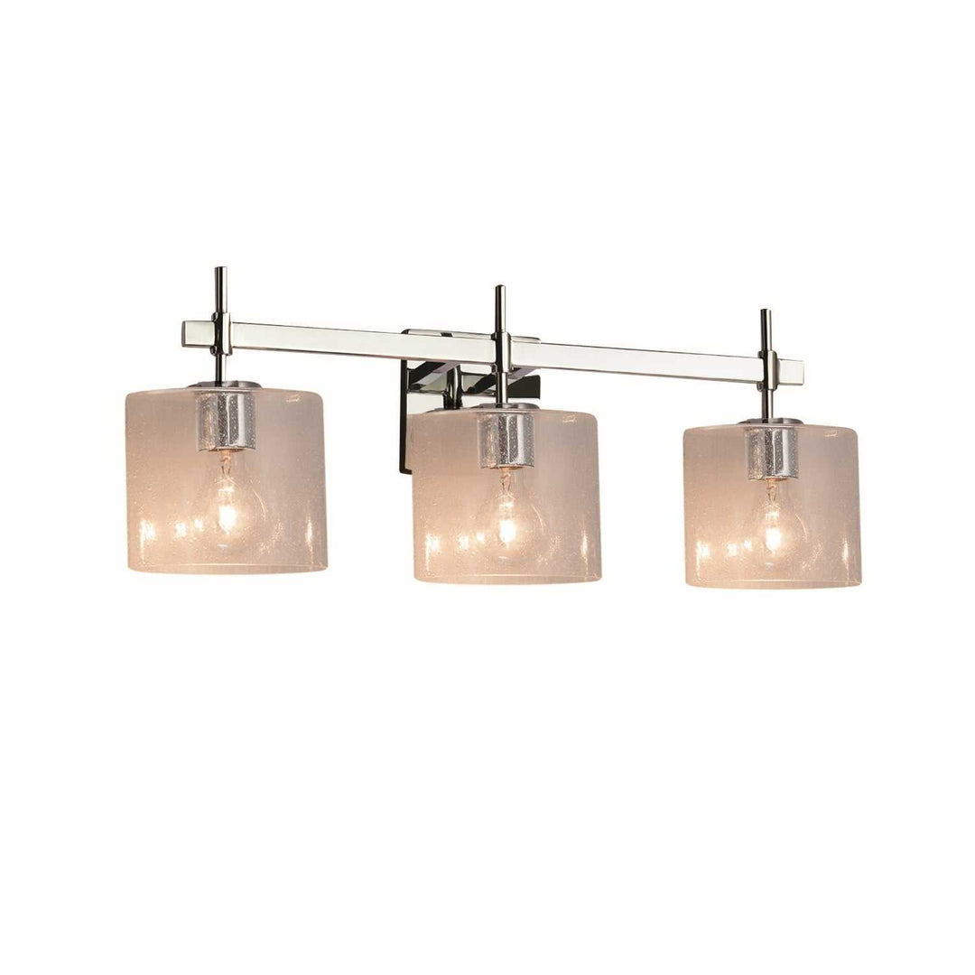 Fusion Three Light Bath Bar in Polished Chrome Justice Designs