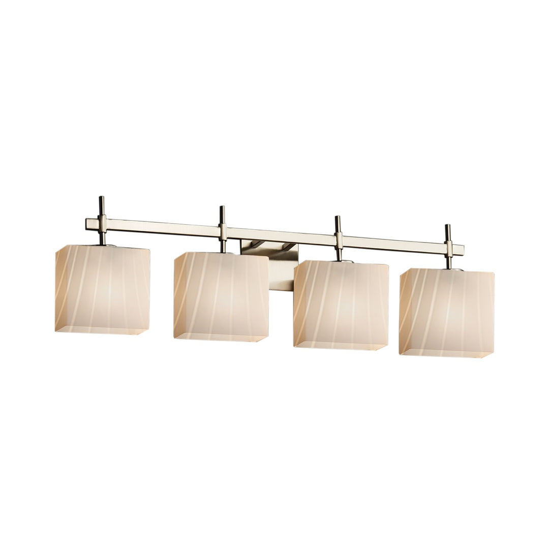 Justice Designs - FSN-8414-55-RBON-NCKL - Four Light Bath Bar - Fusion - Brushed Nickel
