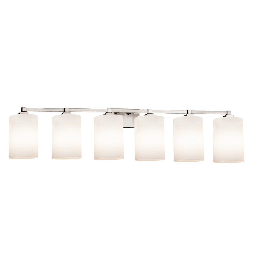 Justice Designs - FSN-8436-10-OPAL-NCKL-LED6-4200 - LED Bath Bar - Fusion - Brushed Nickel