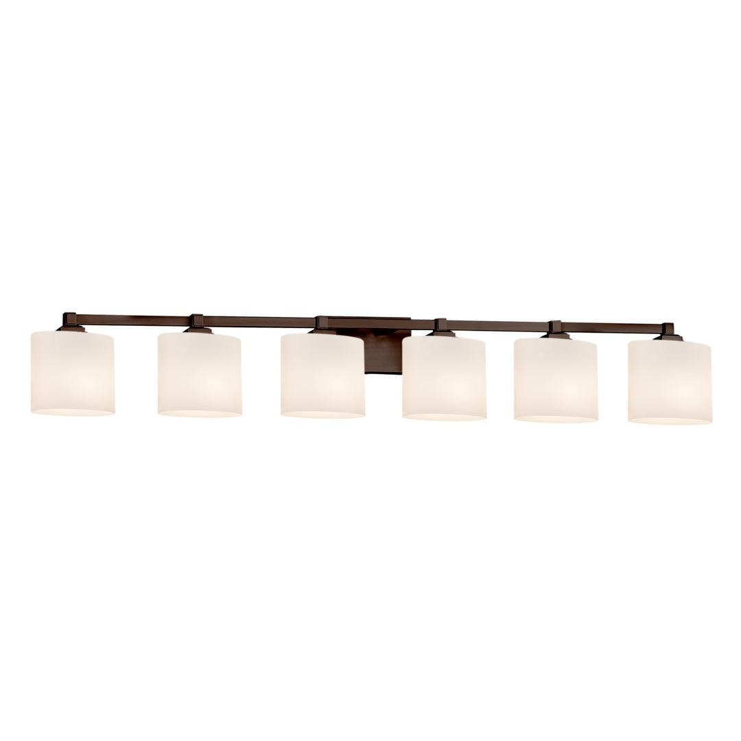 Justice Designs - FSN-8436-30-OPAL-DBRZ - Six Light Bath Bar - Fusion - Dark Bronze