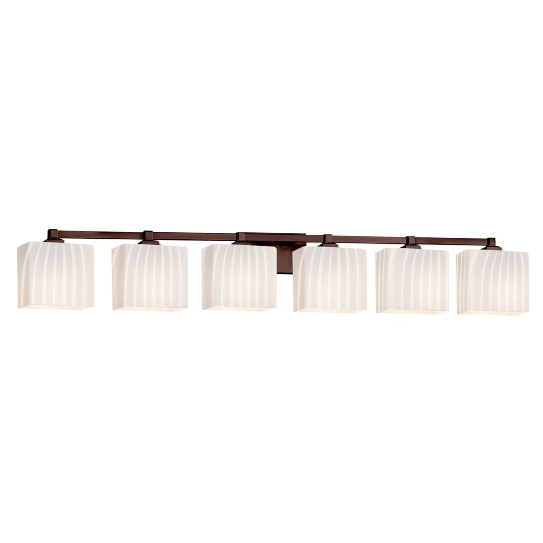 Justice Designs - FSN-8436-55-RBON-DBRZ - Six Light Bath Bar - Fusion - Dark Bronze