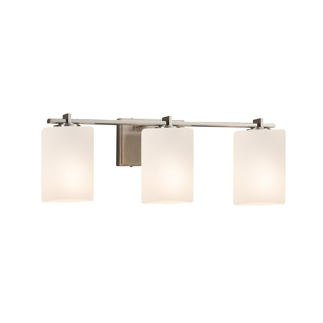 Justice Designs - FSN-8443-10-OPAL-NCKL-LED3-2100 - LED Bath Bar - Fusion - Brushed Nickel
