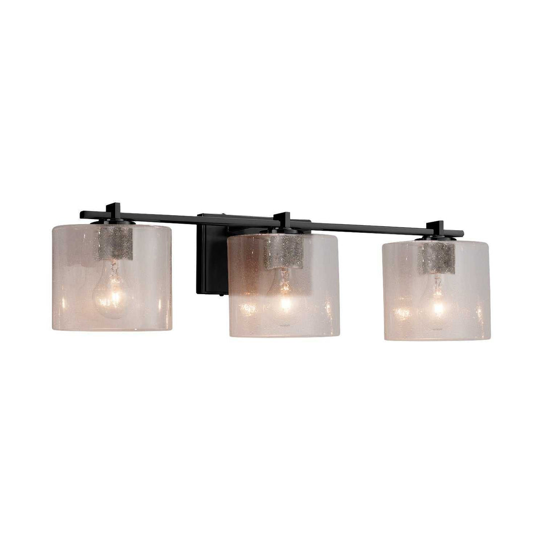 Fusion Three Light Bath Bar in Matte Black Justice Designs
