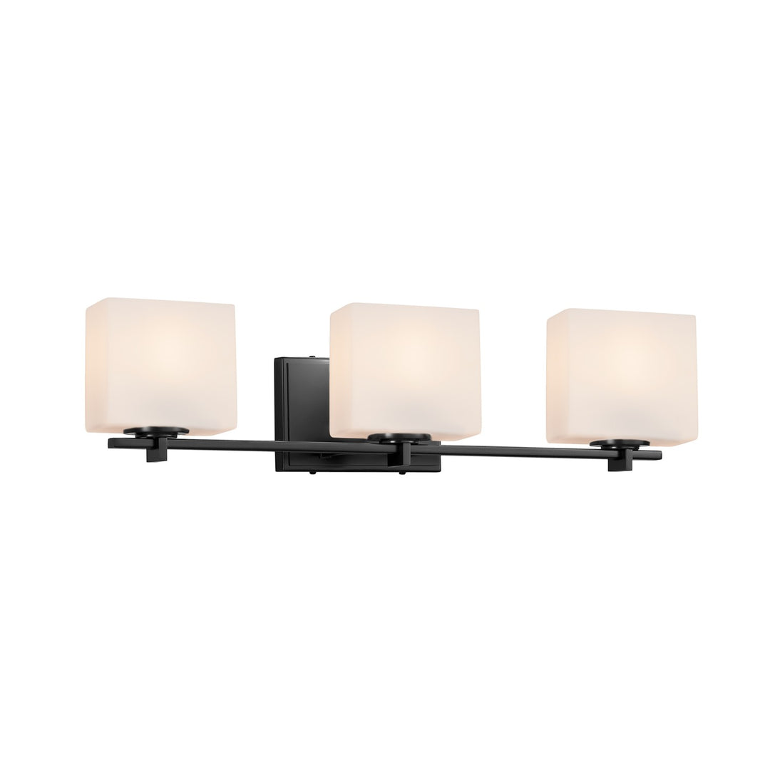 Justice Designs - FSN-8443-55-OPAL-MBLK-LED3-2100 - LED Bath Bar - Fusion - Matte Black