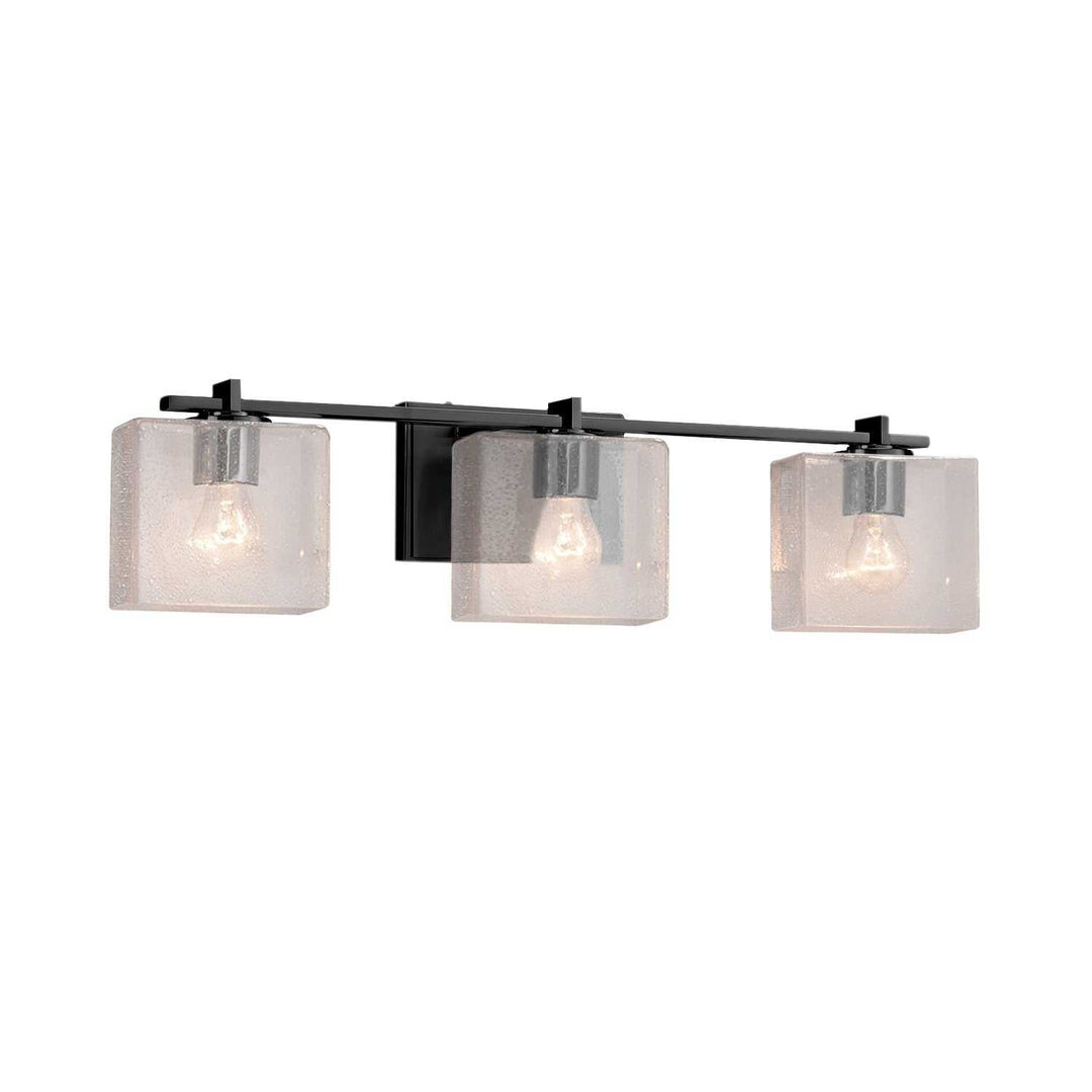 Fusion Three Light Bath Bar in Matte Black Justice Designs
