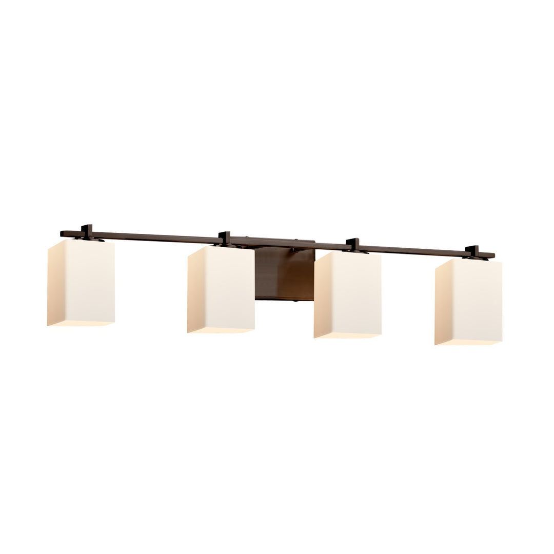 Justice Designs - FSN-8444-15-OPAL-DBRZ-LED4-2800 - LED Bath Bar - Fusion - Dark Bronze