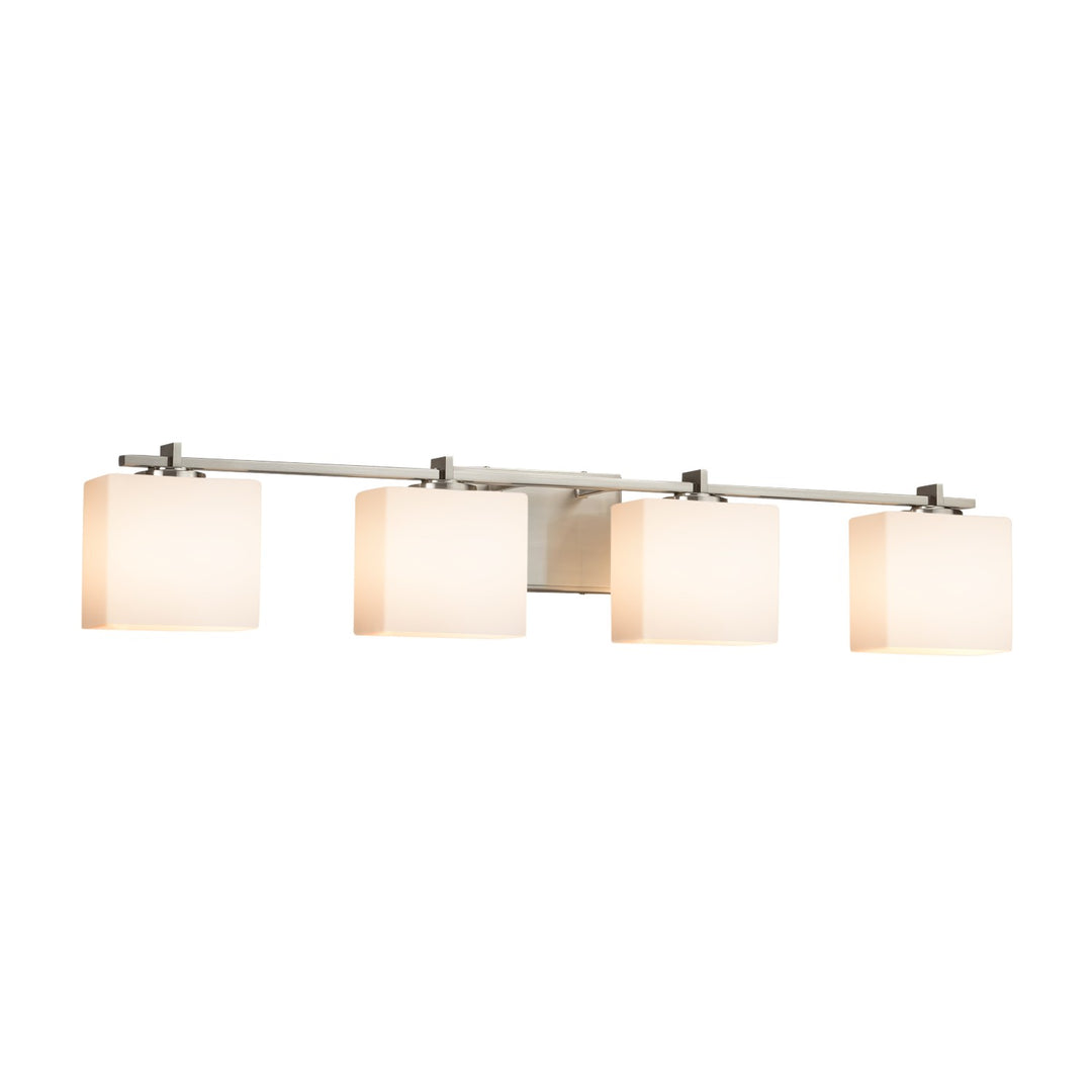 Justice Designs - FSN-8444-55-OPAL-NCKL-LED4-2800 - LED Bath Bar - Fusion - Brushed Nickel