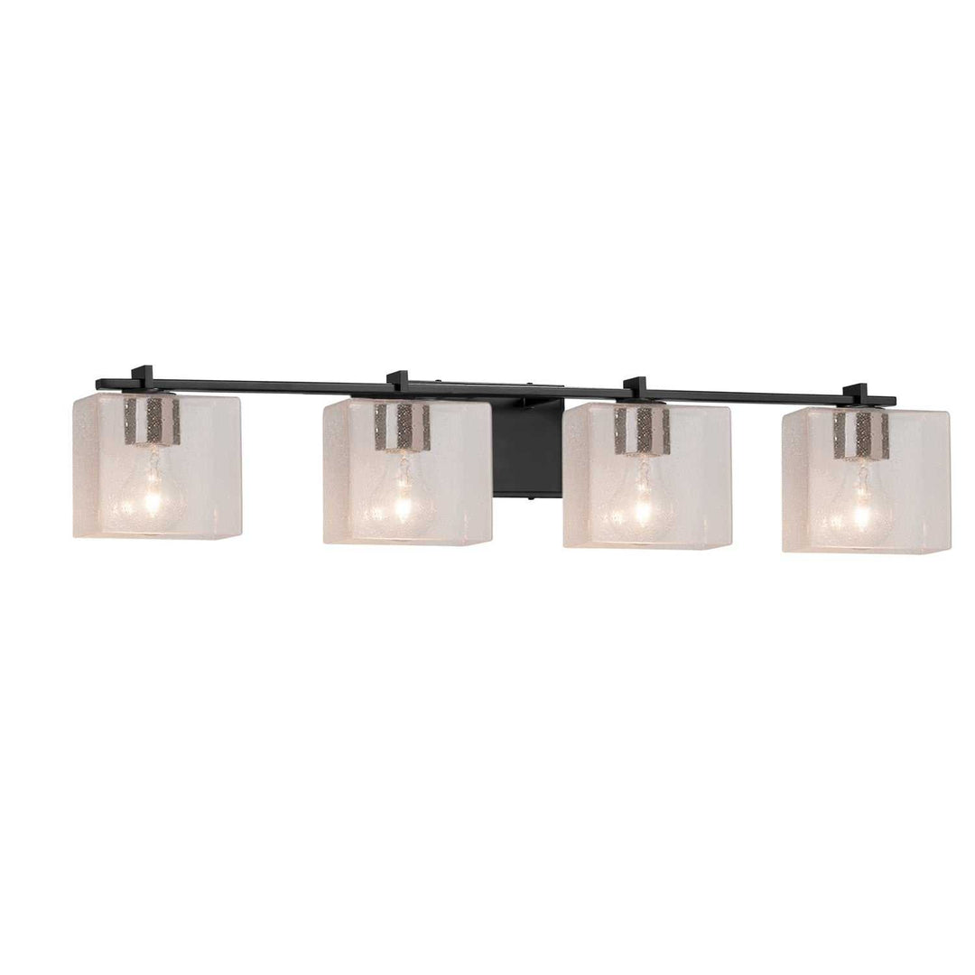 Fusion Four Light Bath Bar in Matte Black Justice Designs