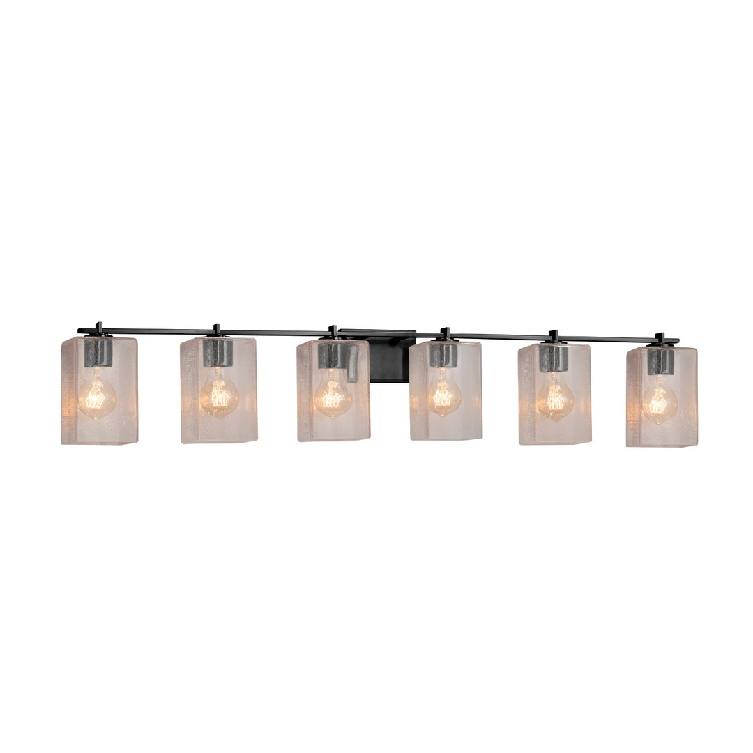 Justice Designs - FSN-8446-15-SEED-MBLK - Six Light Bath Bar - Fusion - Matte Black