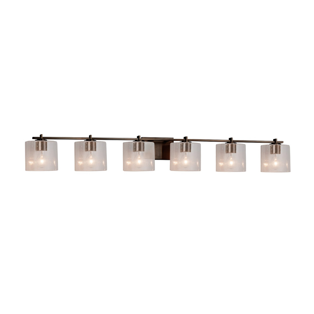 Justice Designs - FSN-8446-30-SEED-DBRZ - Six Light Bath Bar - Fusion - Dark Bronze