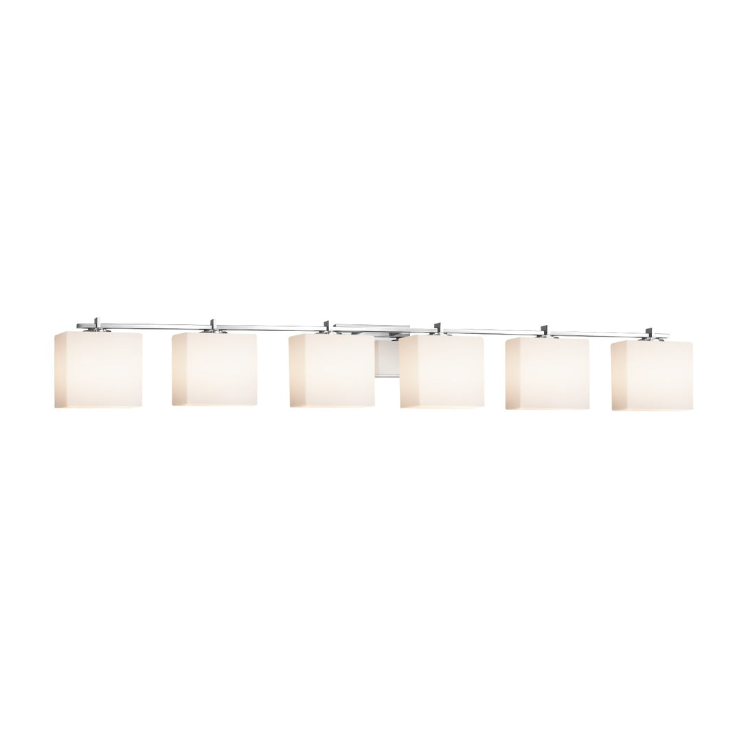 Justice Designs - FSN-8446-55-OPAL-CROM-LED6-4200 - LED Bath Bar - Fusion - Polished Chrome