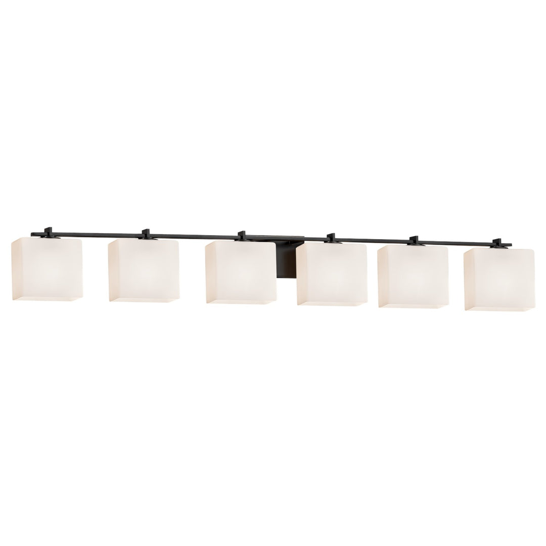 Justice Designs - FSN-8446-55-OPAL-MBLK-LED6-4200 - LED Bath Bar - Fusion - Matte Black