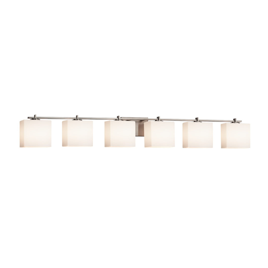 Justice Designs - FSN-8446-55-OPAL-NCKL-LED6-4200 - LED Bath Bar - Fusion - Brushed Nickel